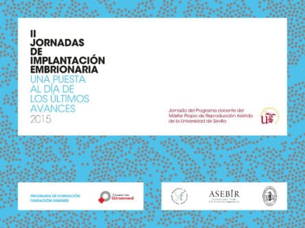 Cartel II jornadas sobre implantación embrionaria. Una puesta al día de los últimos avances 2015