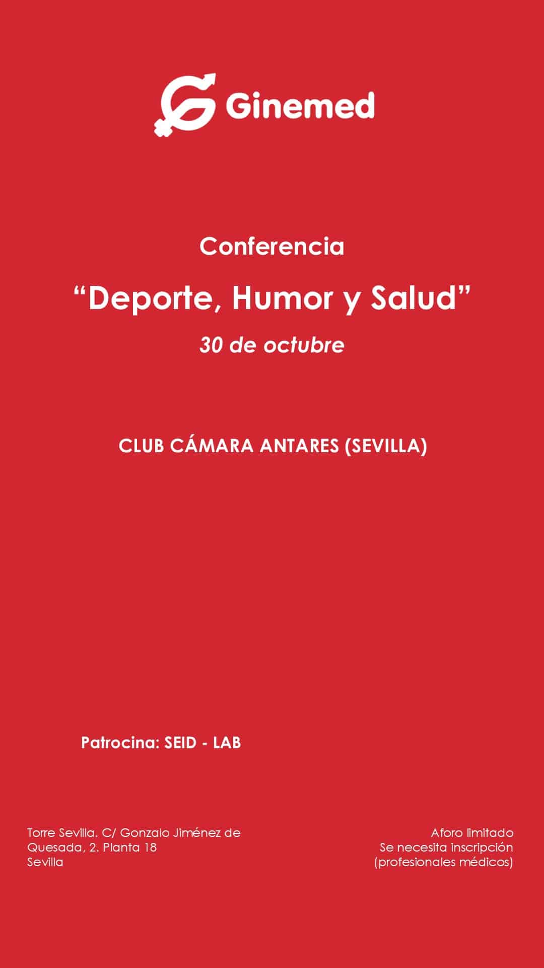 Conferencias Deporte, Humor y Salud organizadas por Ginemed en Sevilla